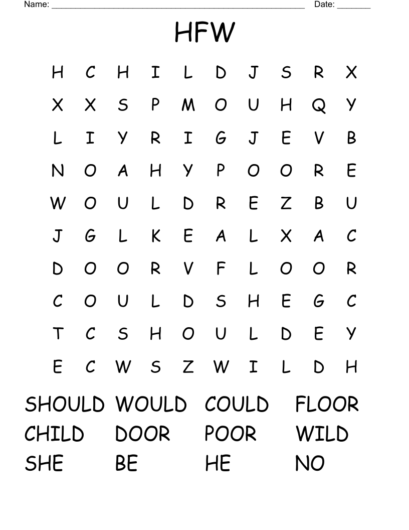 HFW Word Search