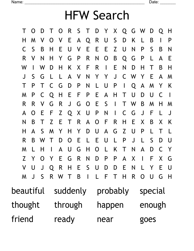 HFW Search Word Search