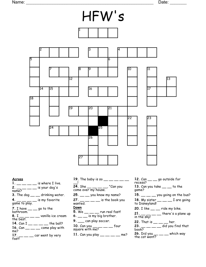 HFW's Crossword
