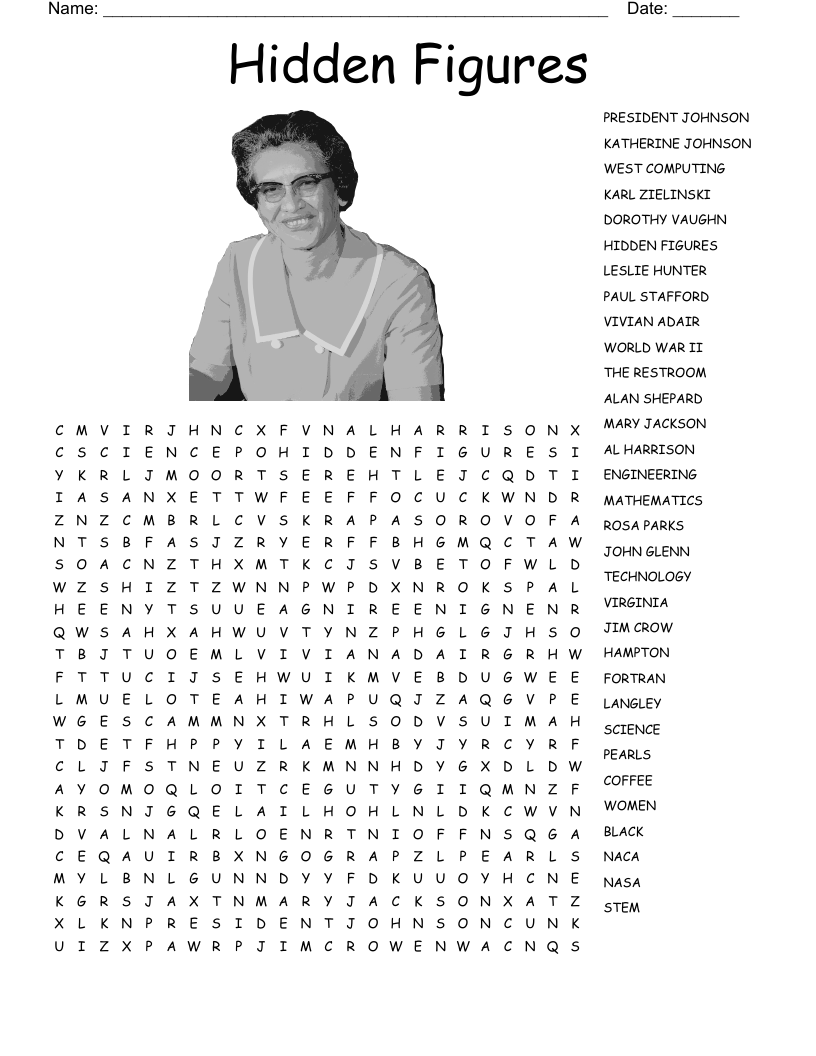 Hidden Figures Word Search