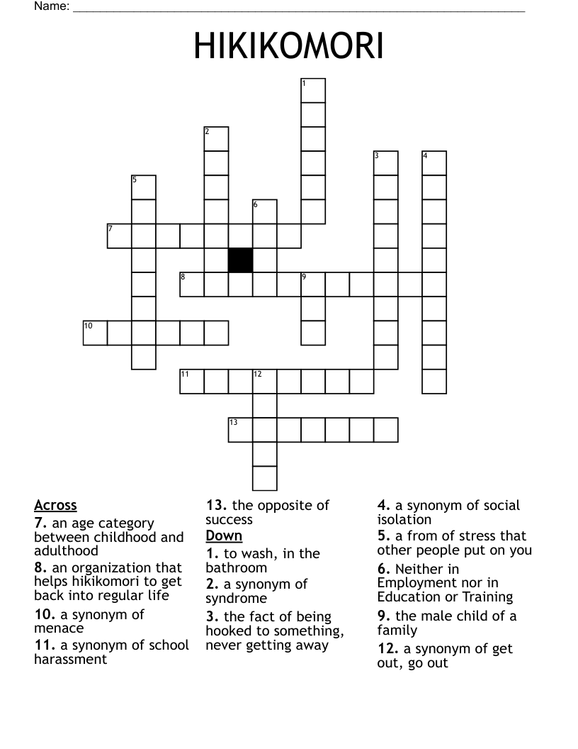 HIKIKOMORI Crossword