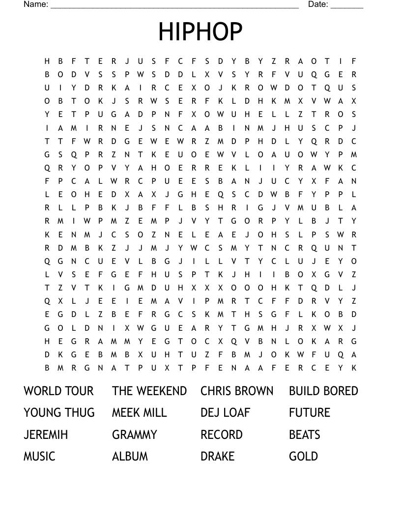 HIPHOP Word Search