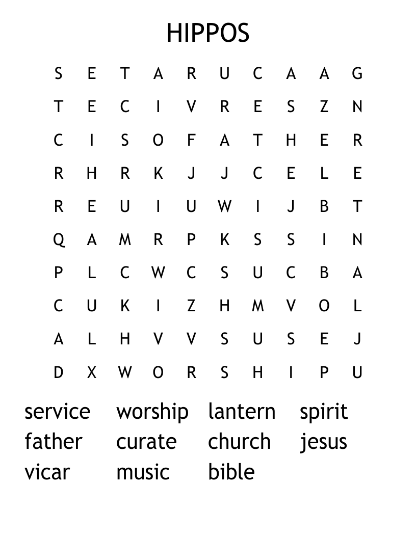 HIPPOS Word Search