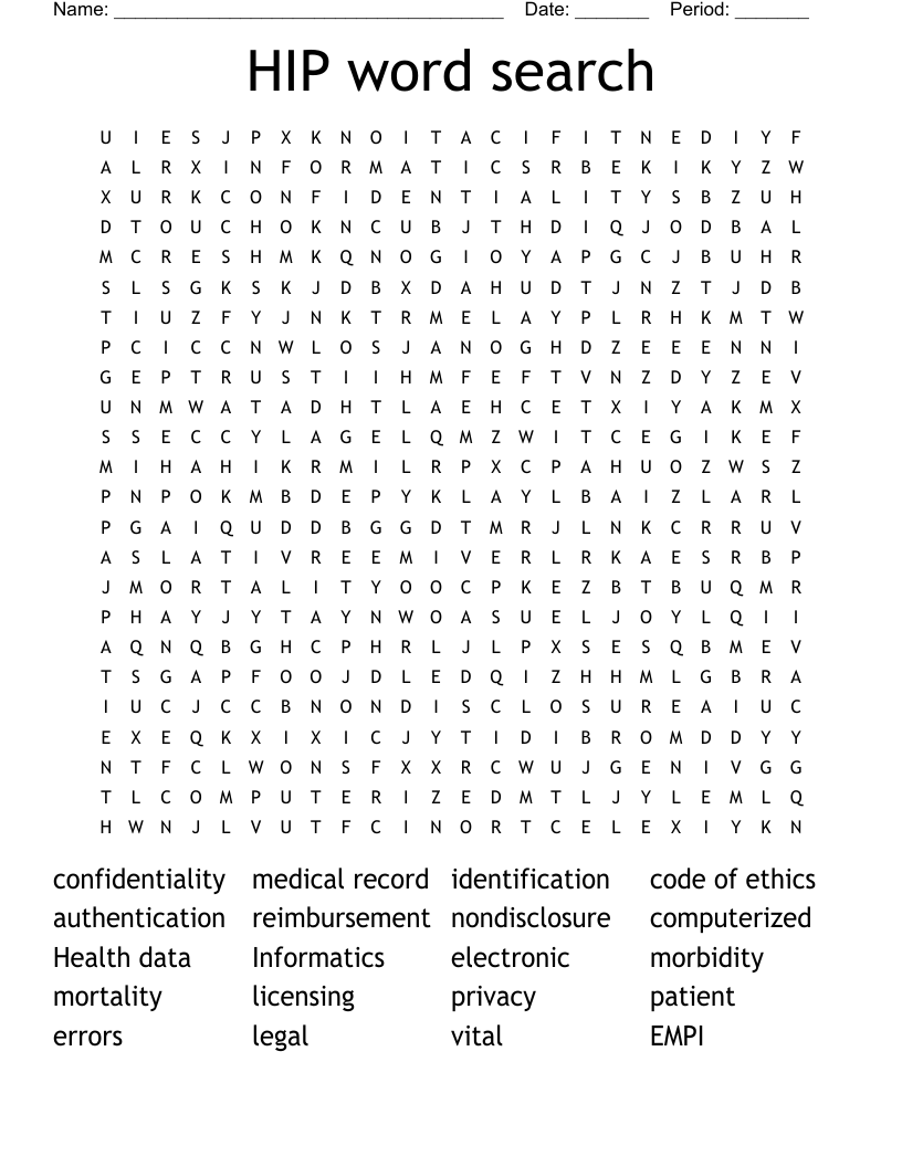 HIP word search