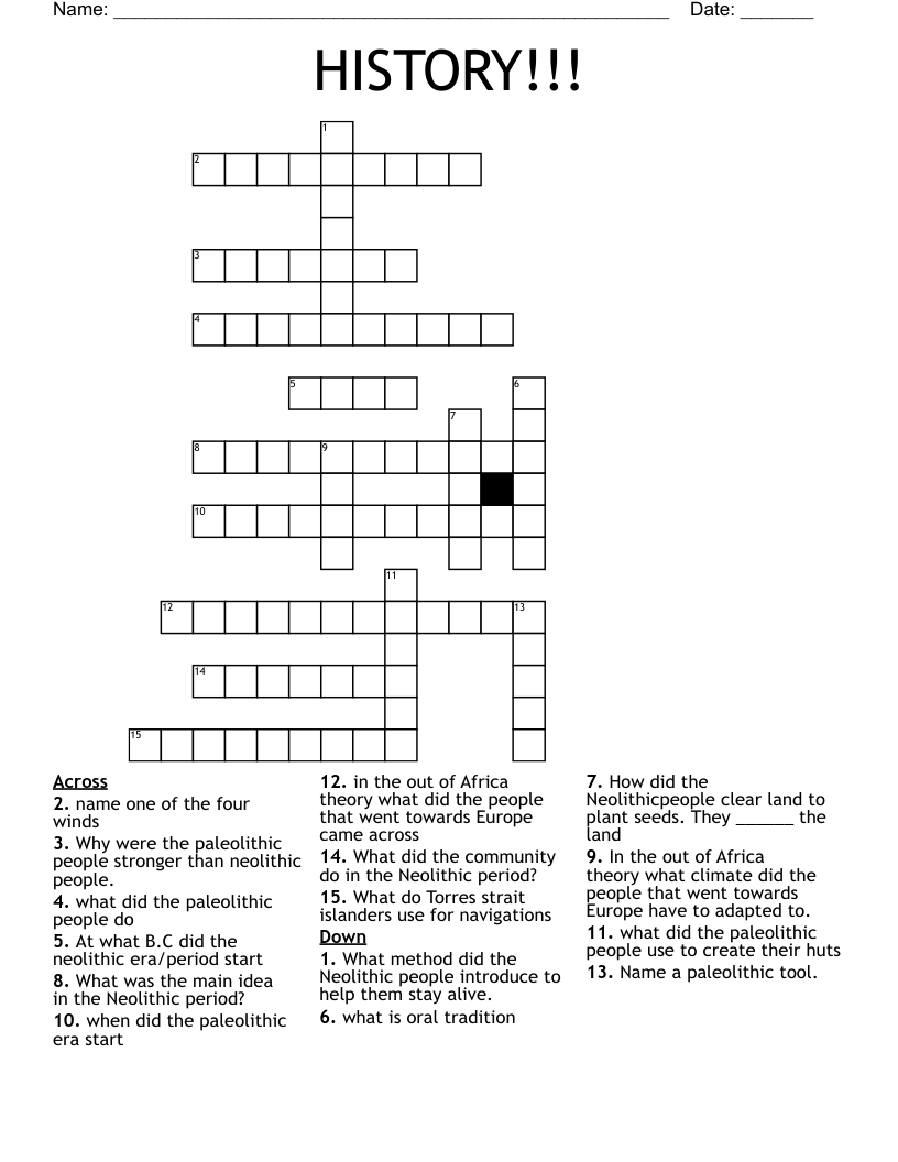 HISTORY!!! Crossword