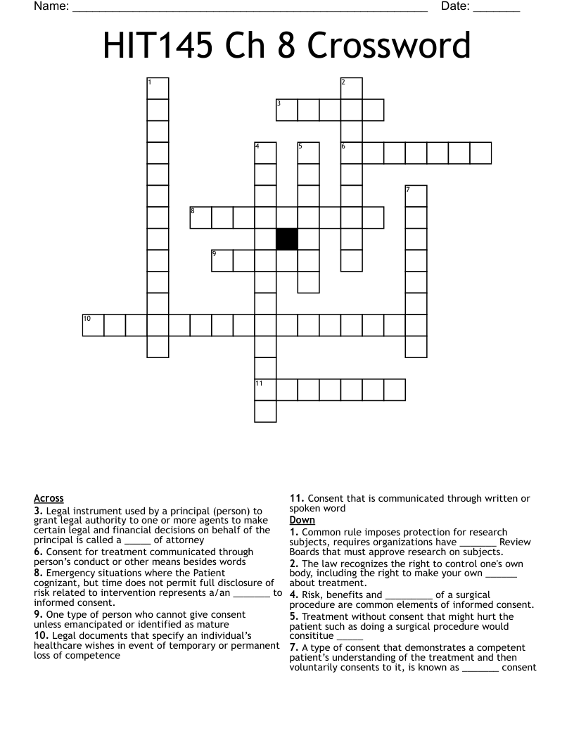 HIT145 Ch 8 Crossword