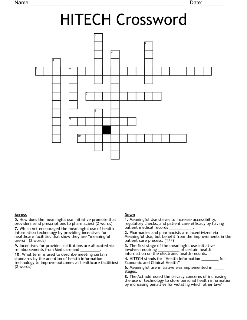 HITECH Crossword