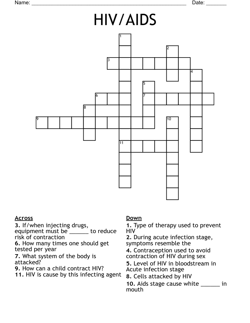 HIV/AIDS Crossword