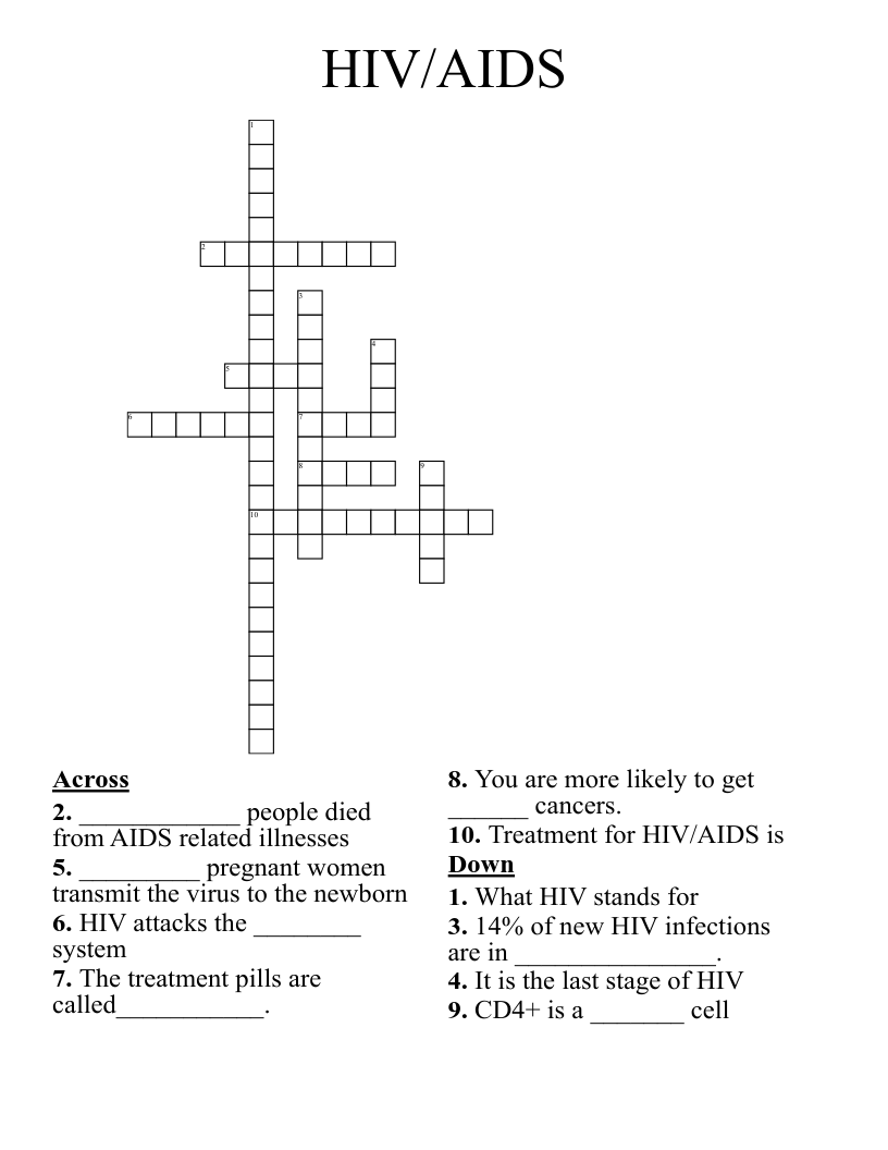HIV/AIDS Crossword