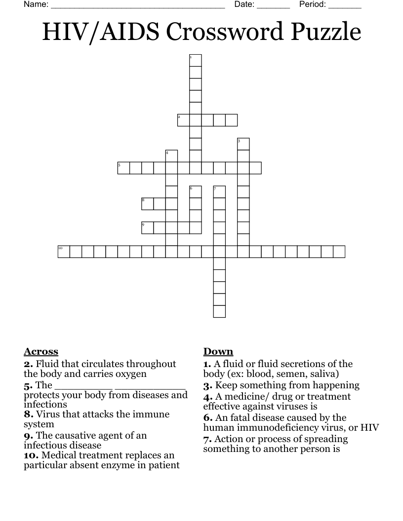 HIV/AIDS Crossword Puzzle