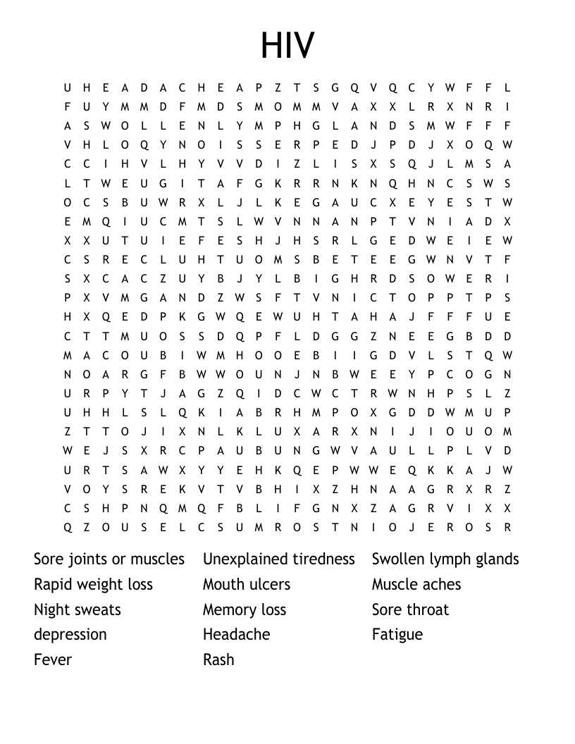 HIV Word Search
