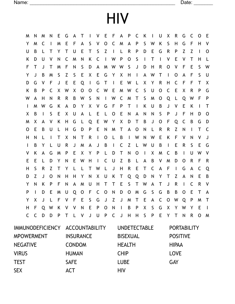 HIV Word Search