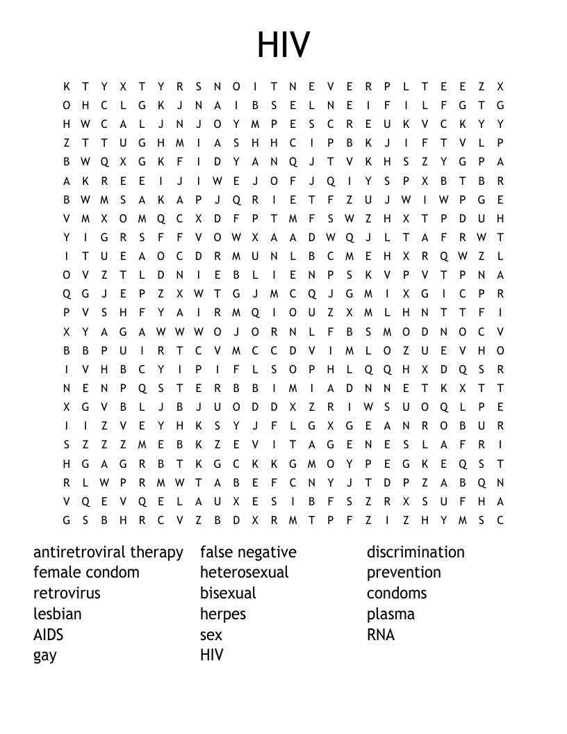 HIV Word Search