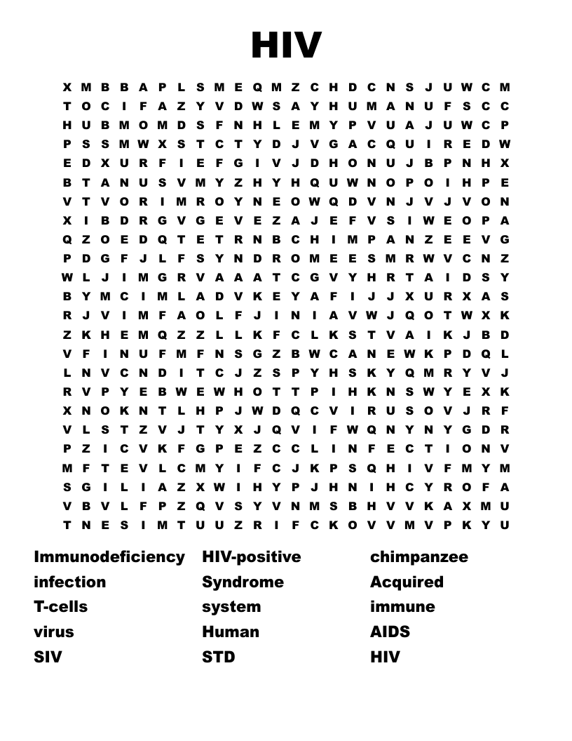 HIV Word Search