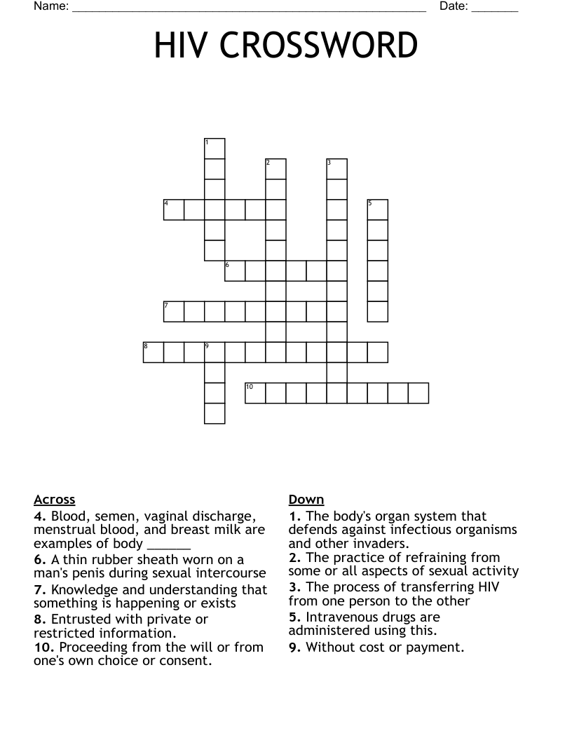 HIV CROSSWORD