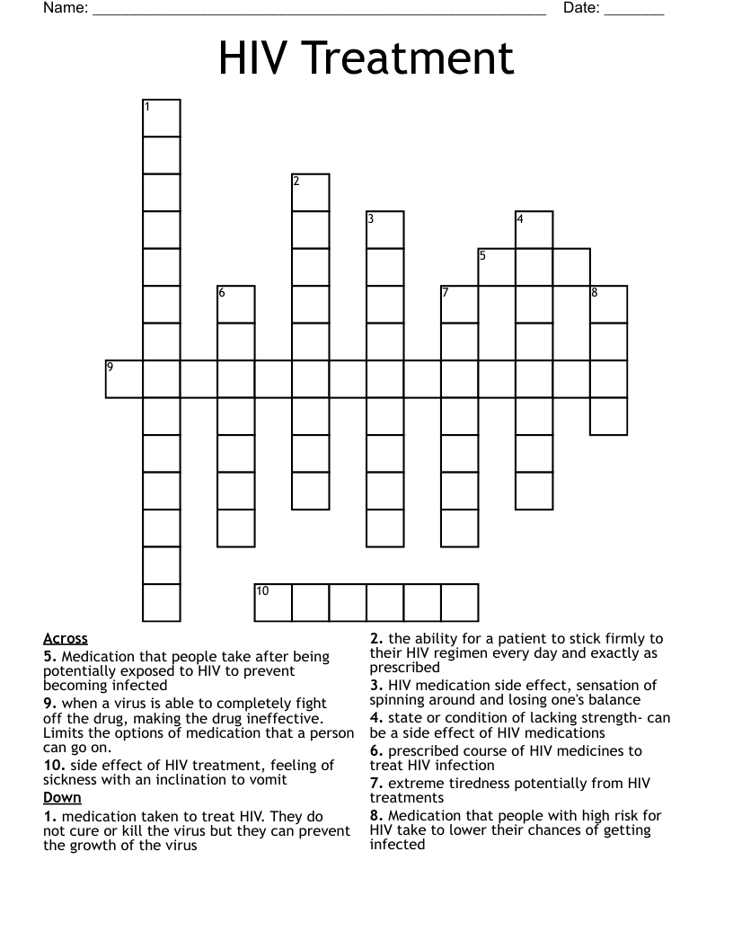 HIV Treatment Crossword