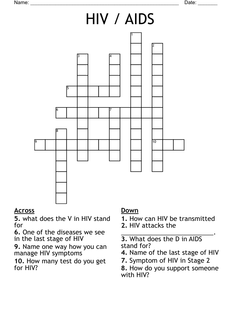 HIV / AIDS Crossword