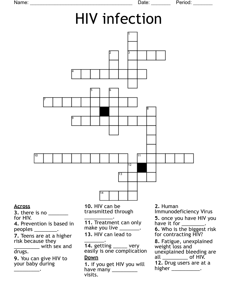 HIV infection Crossword