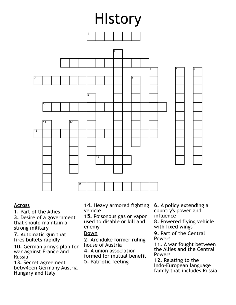 HIstory Crossword