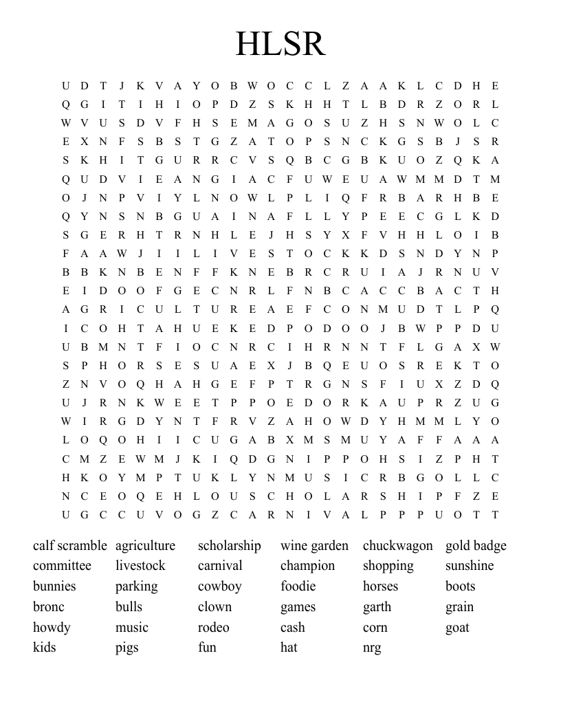 HLSR   Word Search