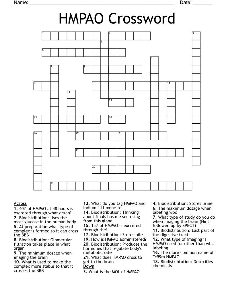 HMPAO Crossword 