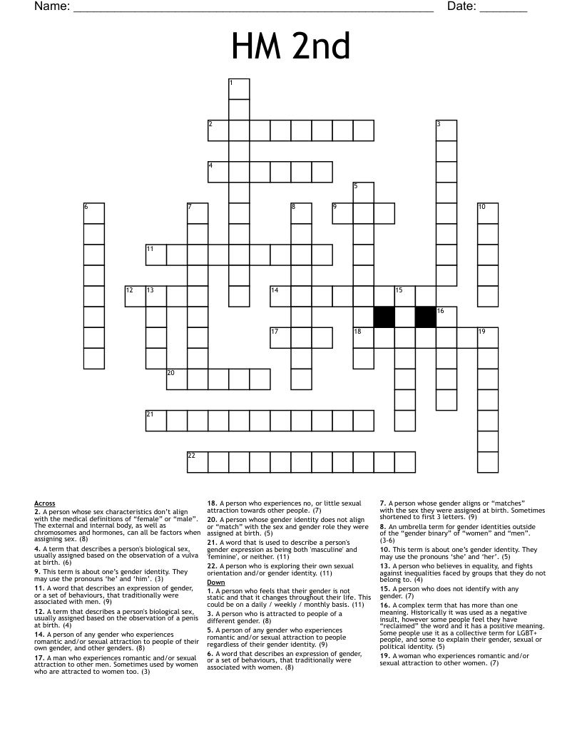 HM 2nd Crossword