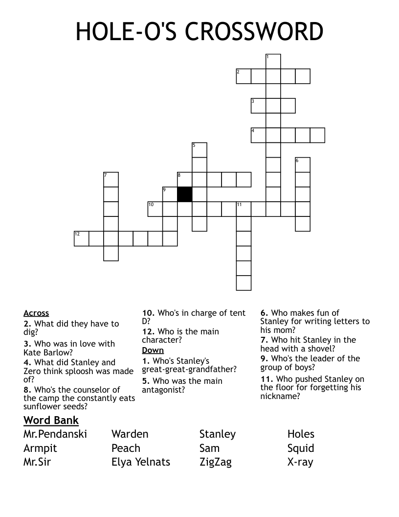 HOLE-O'S CROSSWORD