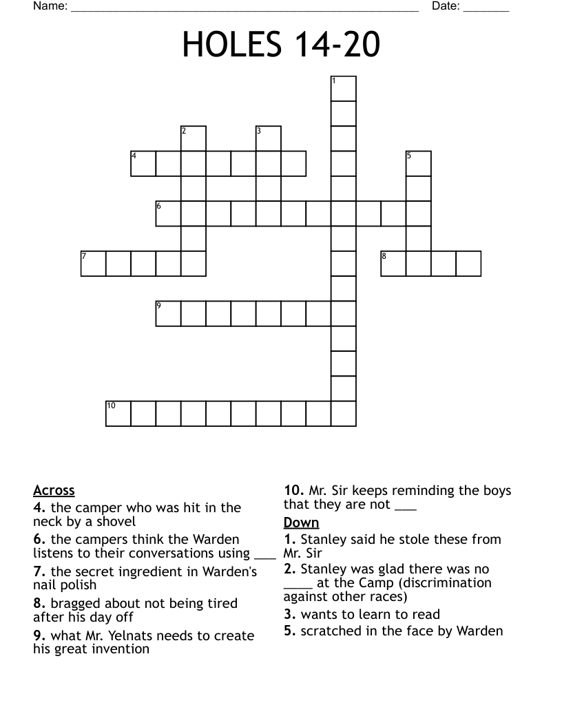 HOLES 14-20 Crossword