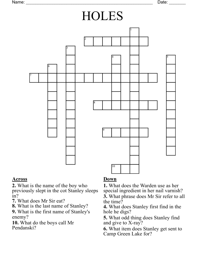 HOLES Crossword