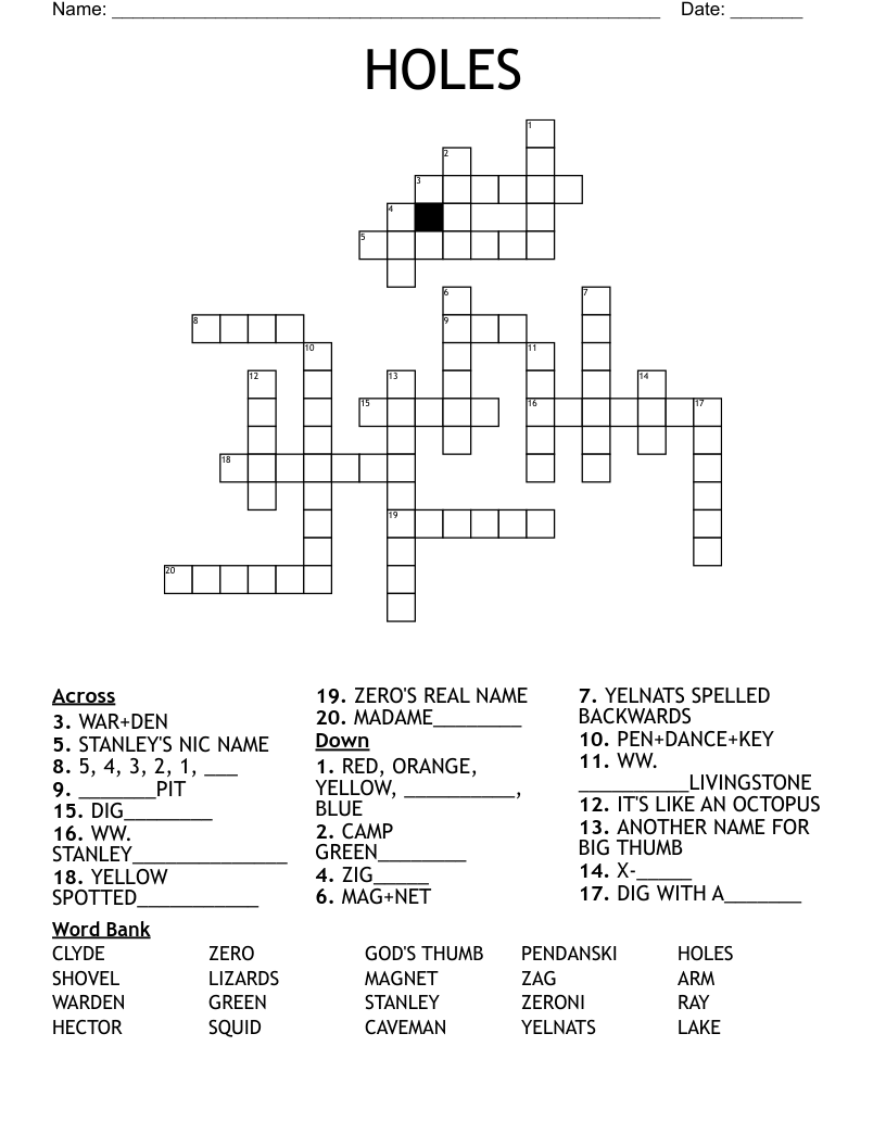 HOLES Crossword
