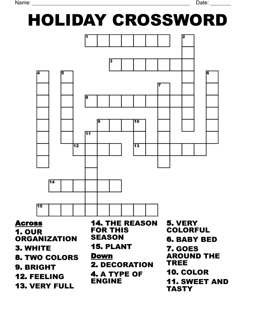 HOLIDAY CROSSWORD