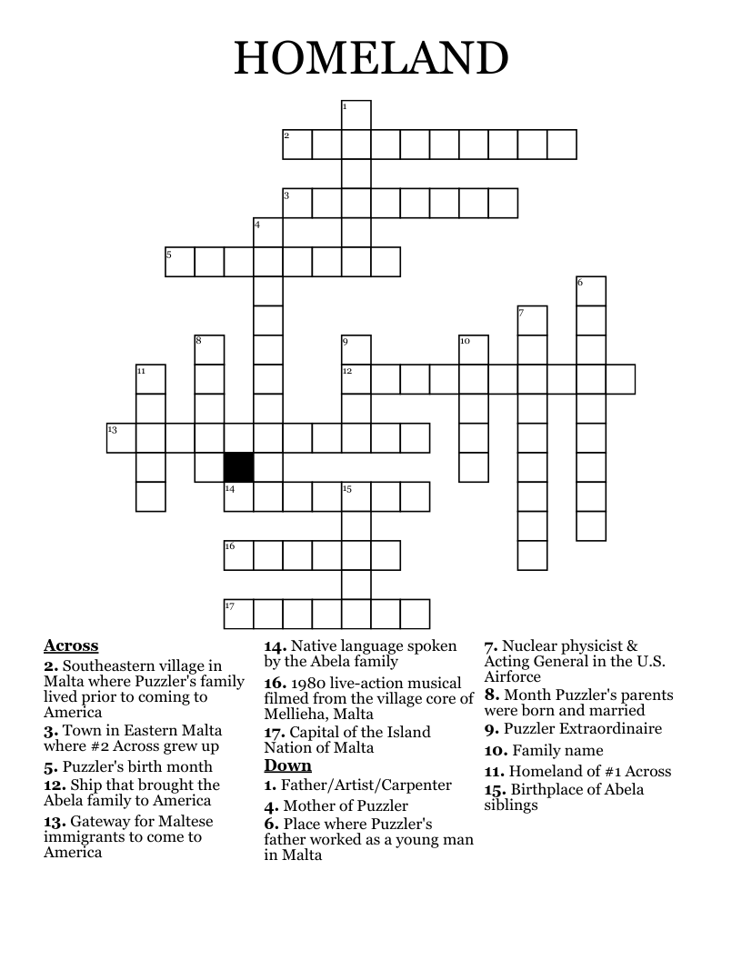 HOMELAND Crossword