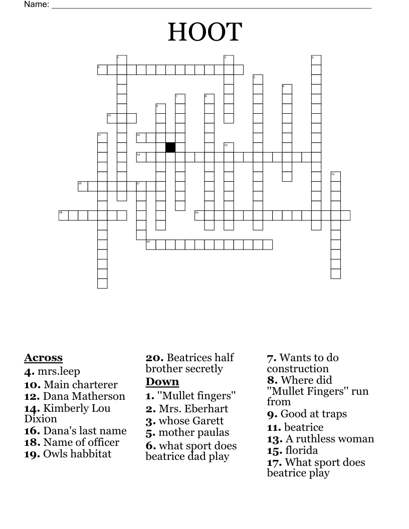 HOOT Crossword
