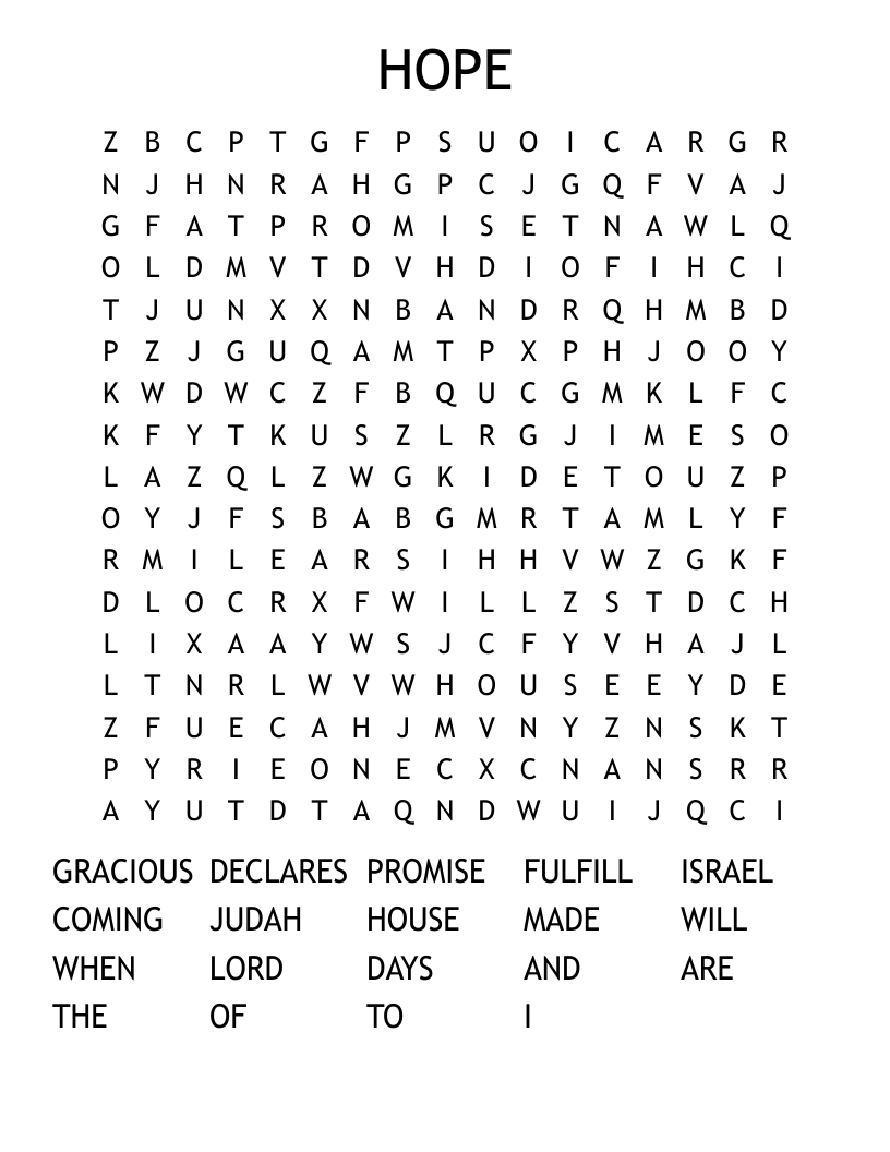 HOPE Word Search