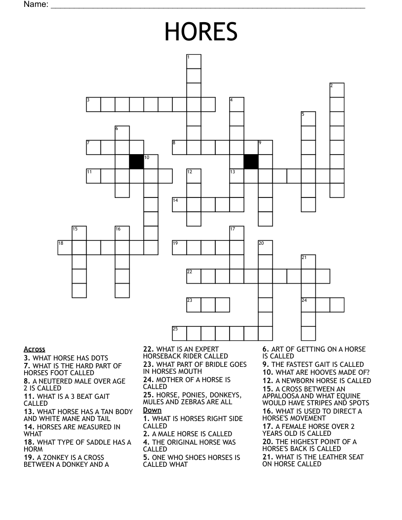 HORES Crossword