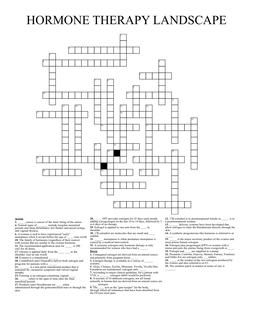 HORMONE THERAPY LANDSCAPE Crossword