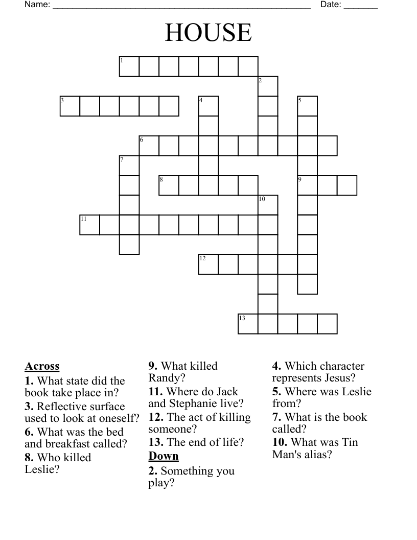 HOUSE Crossword