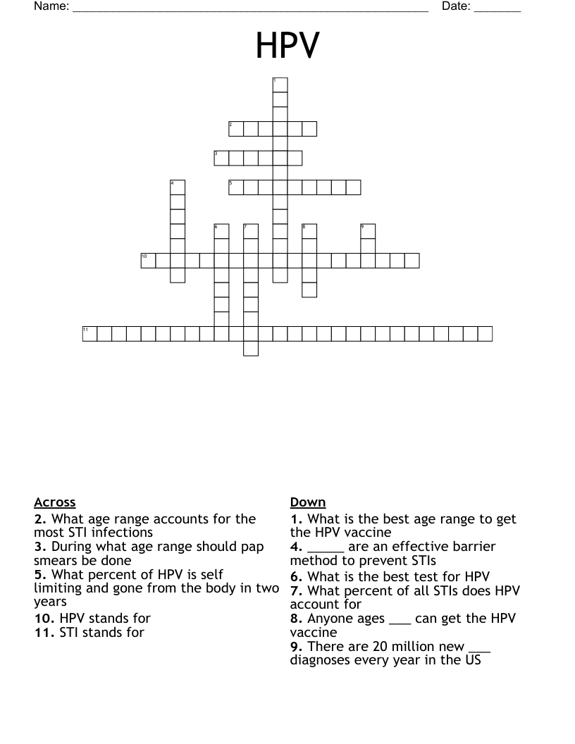 HPV Crossword
