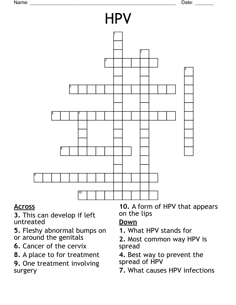HPV Crossword