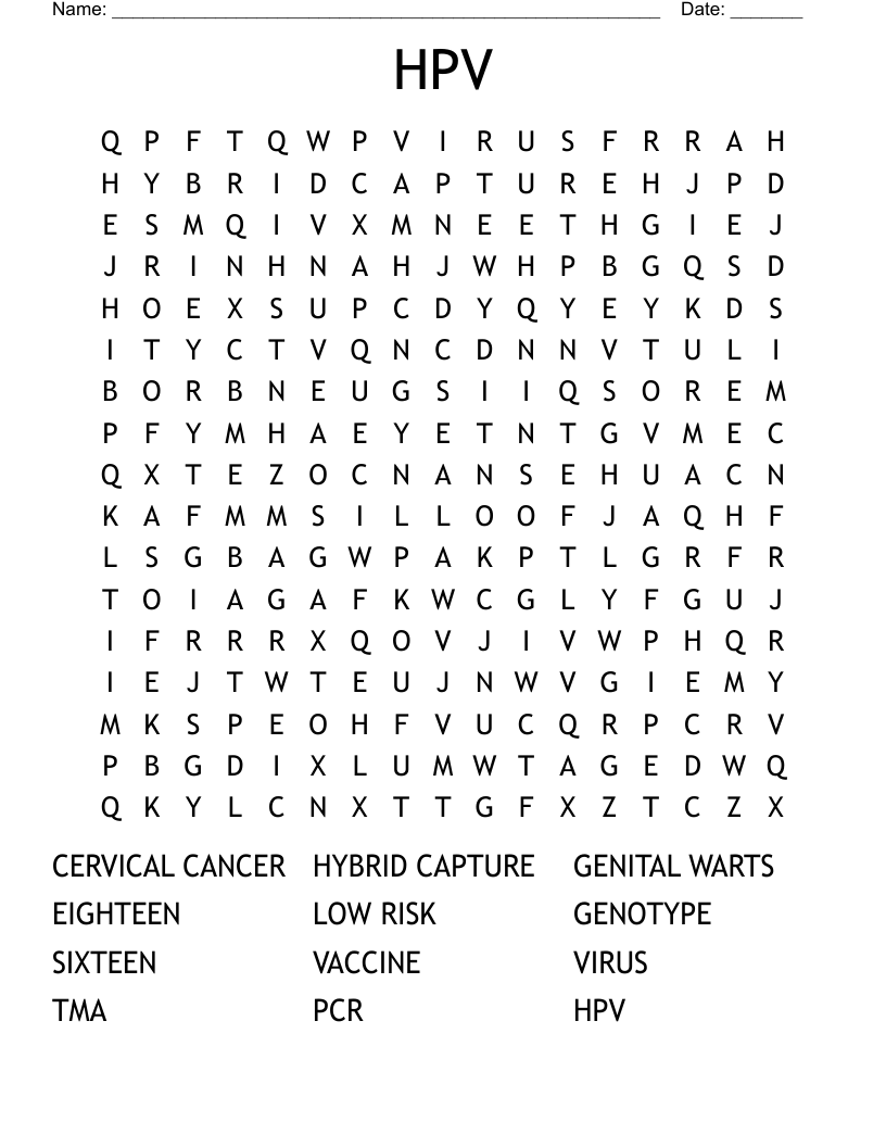 HPV Word Search