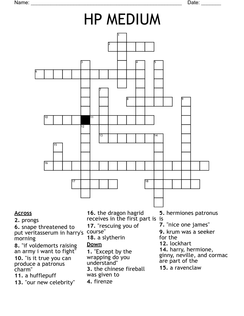 HP MEDIUM Crossword
