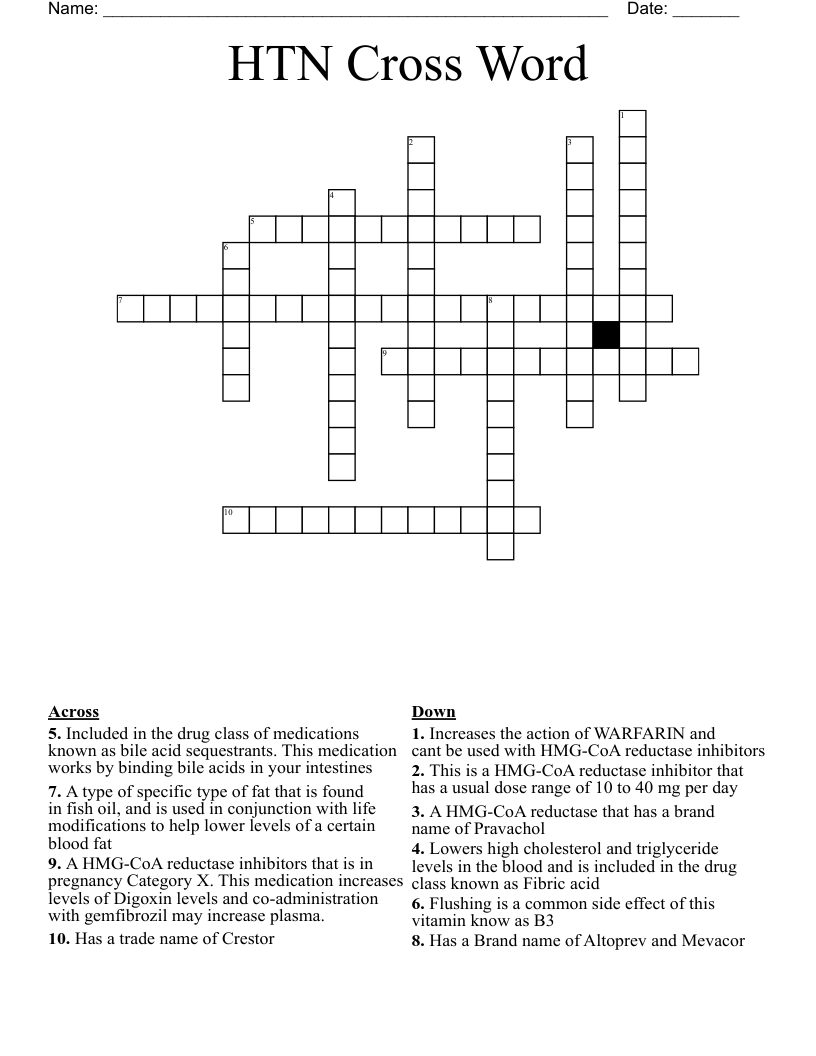 HTN Cross Word
