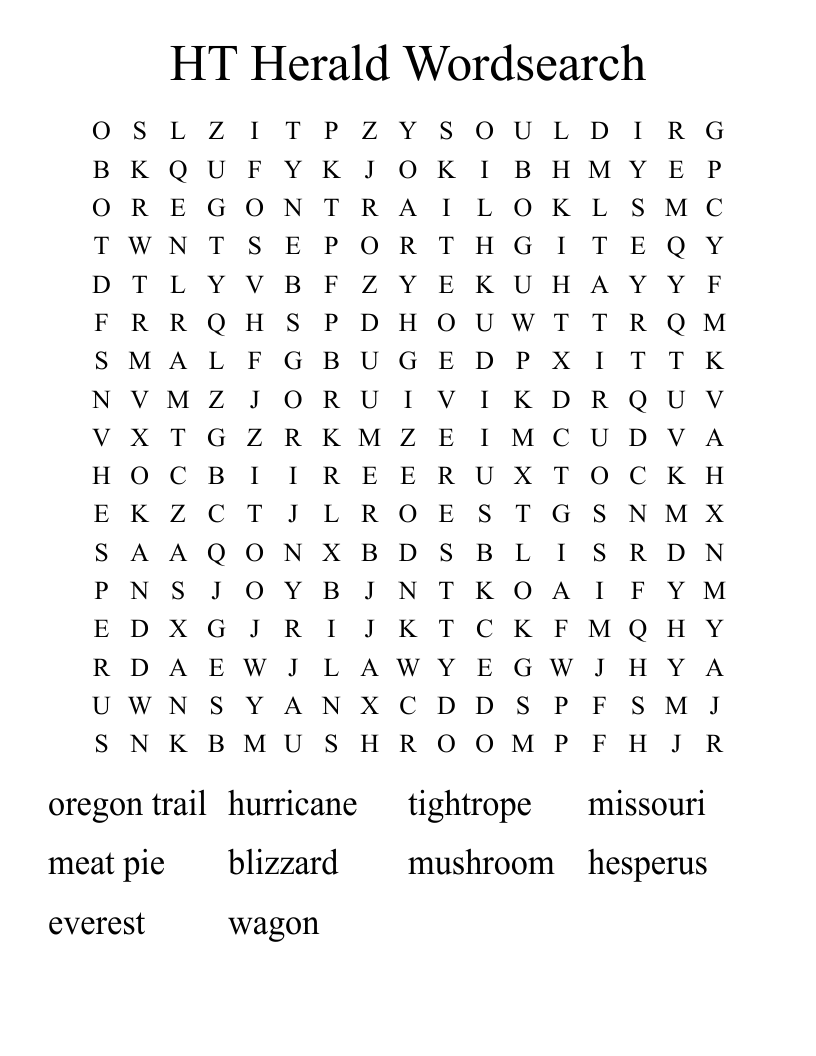 HT Herald Wordsearch