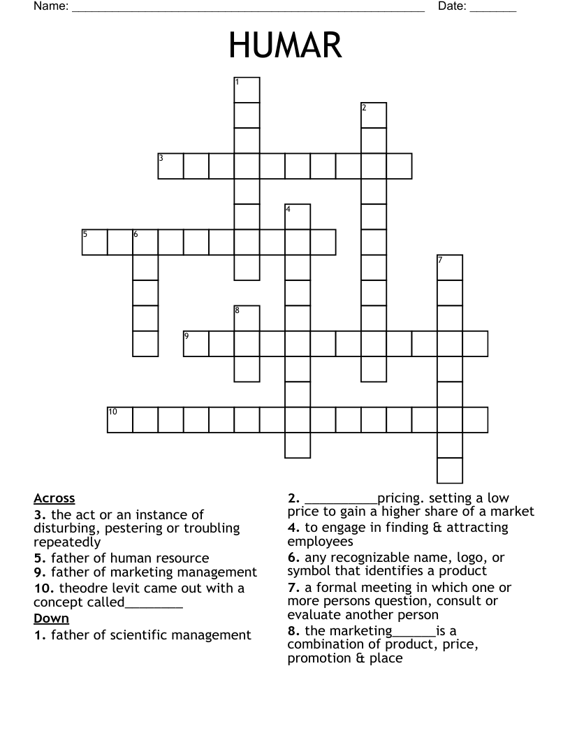 HUMAR Crossword
