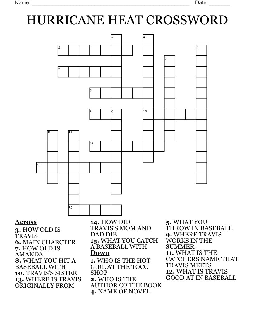 HURRICANE HEAT CROSSWORD
