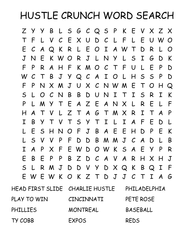 HUSTLE CRUNCH WORD SEARCH