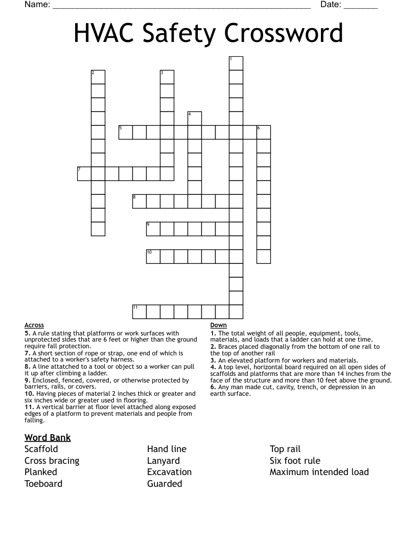 HVAC Safety Crossword