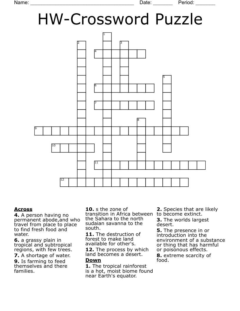 HW-Crossword Puzzle