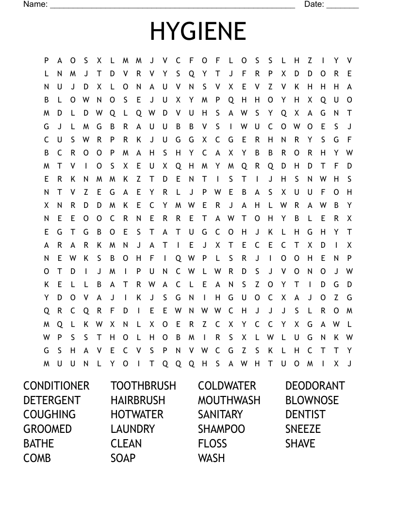 HYGIENE Word Search