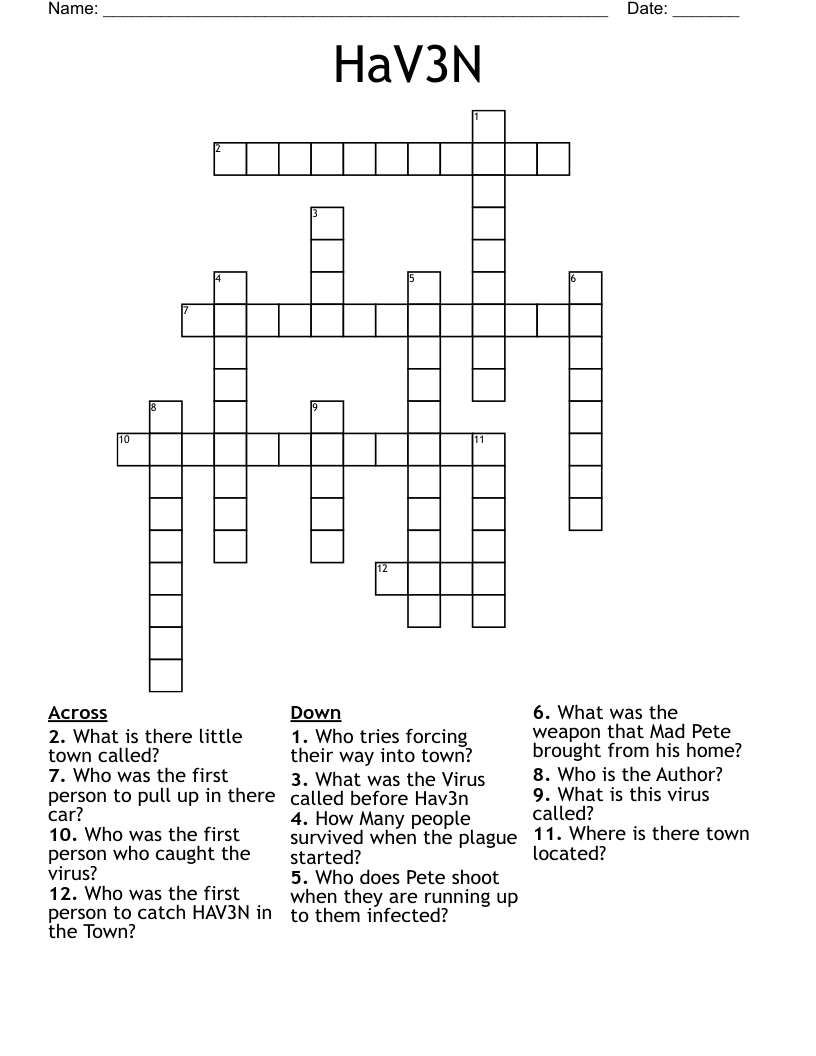 HaV3N Crossword